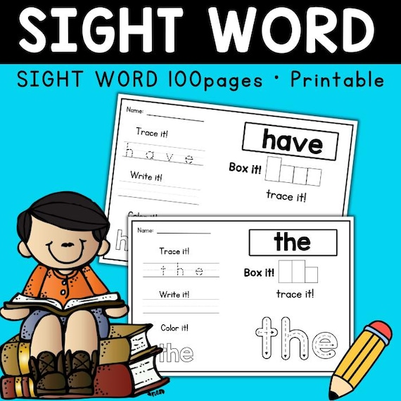 100 Sight Word Worksheet Fry Sight Words PreK-1st Grade Engaging 100-Page Sight Word Activity Worksheets for KidsKindergarten Curriculum