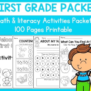 First Grade Worksheets  Printable Math worksheet - Literacy Activities NO PREP Worksheet Phonics - Teacher Resources Back To School