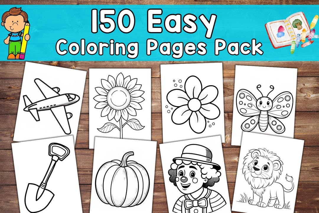 150 Easy Coloring Pages | for Small Kids Toddlers Preschoolers ...