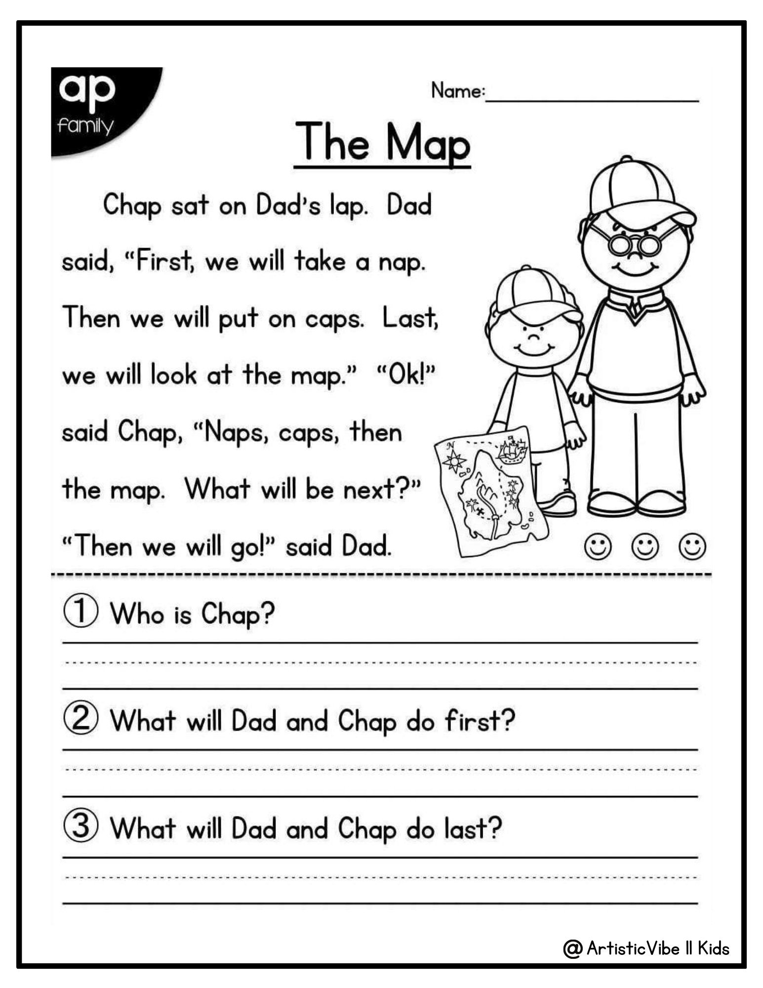 50 Kindergarten 1st Grade Reading Comprehension Passages Worksheets ...