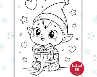 25 Cute Christmas Coloring | Kids Coloring Pages |  Christmas Coloring Pages | Holiday Coloring | Snowman | Santa | Penguin| Candy Canes