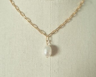 freshwater pearl pendant gold necklace