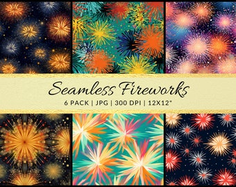 Firework Pattern High Resolution Digital Image Set for Print on Demand Products, Apparel, Stationery, Crafts, Personal & Commercial Use