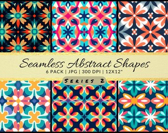 Seamless Patterns Digital Artwork 12x12 Seamless Image Set for Wallpaper, Fabrics, Print-on-Demand Merchandising, Home Decor, Apparel Design