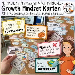 Cartes d'affirmation pour enfants – 32 encouragements à la croissance mentale