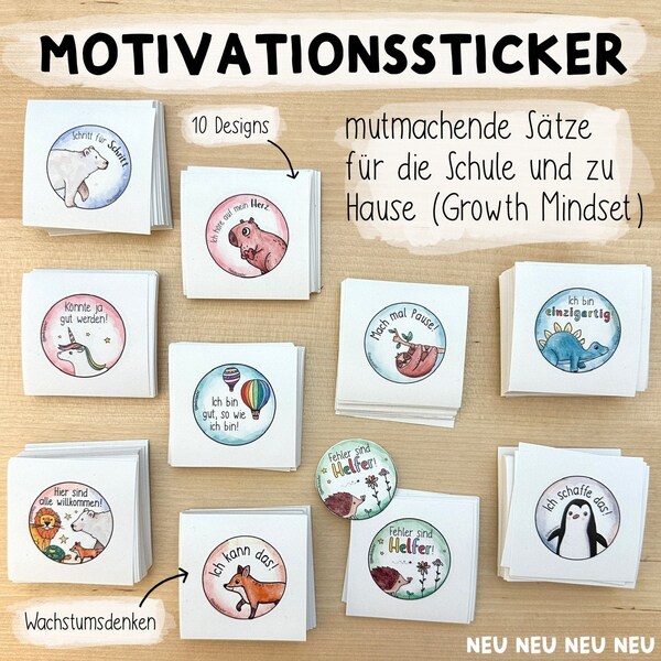 Mutmacher Sticker / Motivation (30/100er Sets) - Wachstumslernen