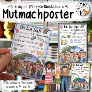 Mutmacher & Motivationsposter – Positive Affirmationen für das Kinder (PDF digitaler Download)