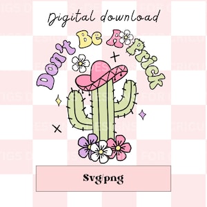 Retro Cactus Mental Health SVG PNG, Groovy Cricut Design (Digital Download)