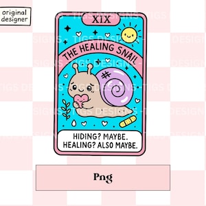 Psychische Gesundheit PNG - Süße druckbare Tarotkarte zur Selbstfürsorge - Kawaii Therapie Clipart-Download - Heilung PNG, Tarot Png