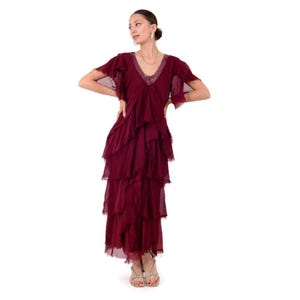 Sequin V-Neck Silk Blend Dress: Elegant Evening Gown