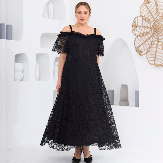 PLUS SIZE women s Formal Dresses Black Lace Dress Long Evening Gown Women s Dresses Plus Size Wedding Dress Occasion Dresses Etsy