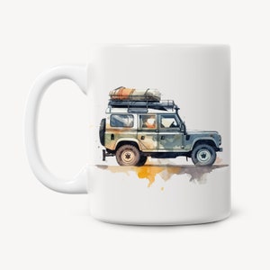 Land Rover Defender Watercolor Painting Mug 11oz