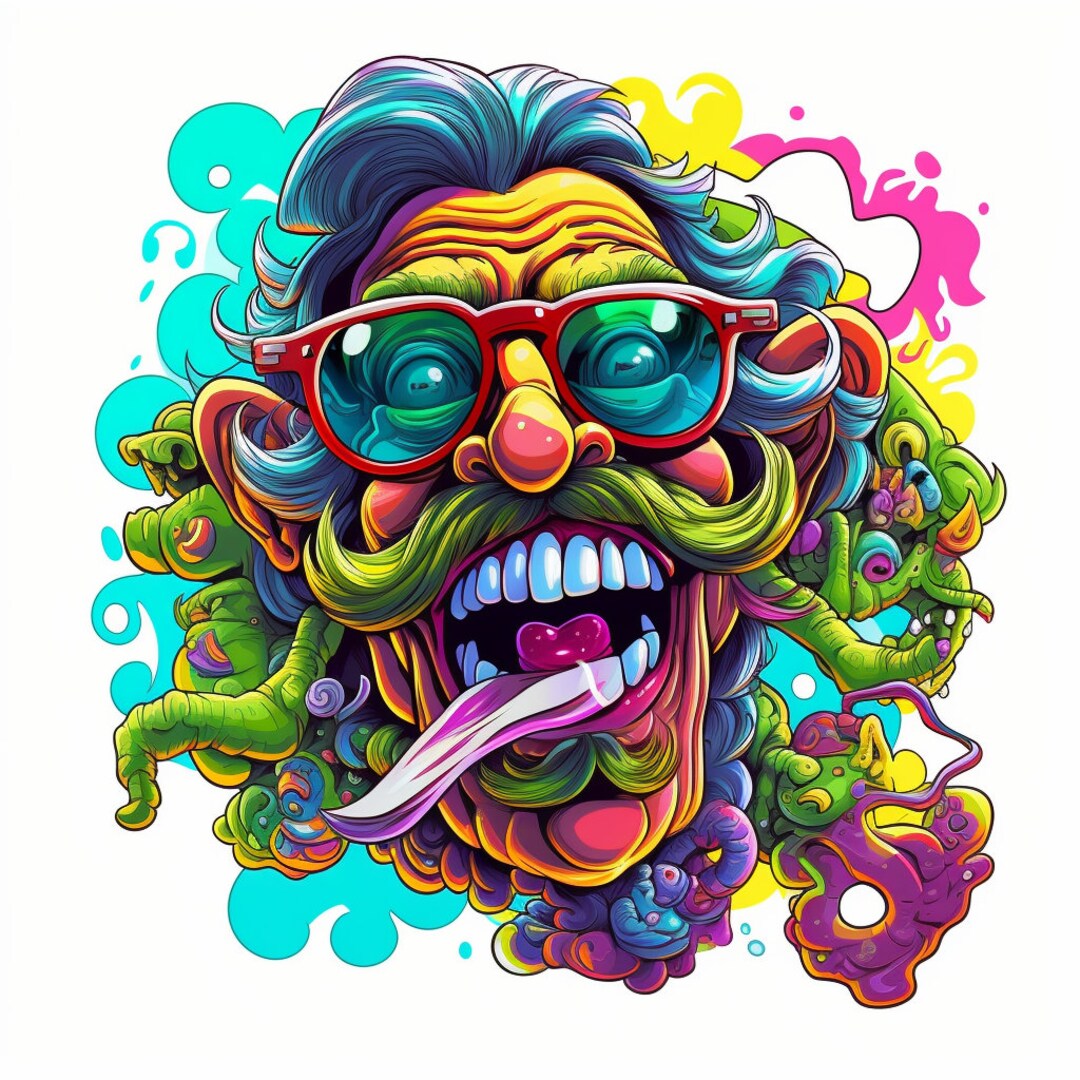 Sticker Combined Sticker Design Retro Dwarf Combined With Some Chaos in a - Etsy
