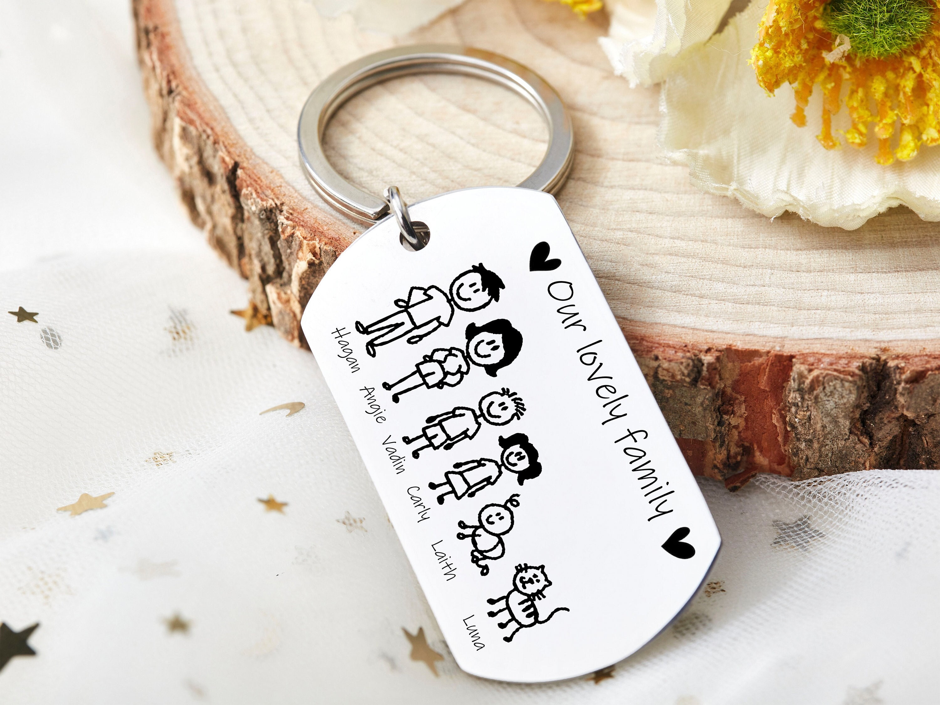 Personalized Name Keychain Tree of Life Keyring Custom Gift for