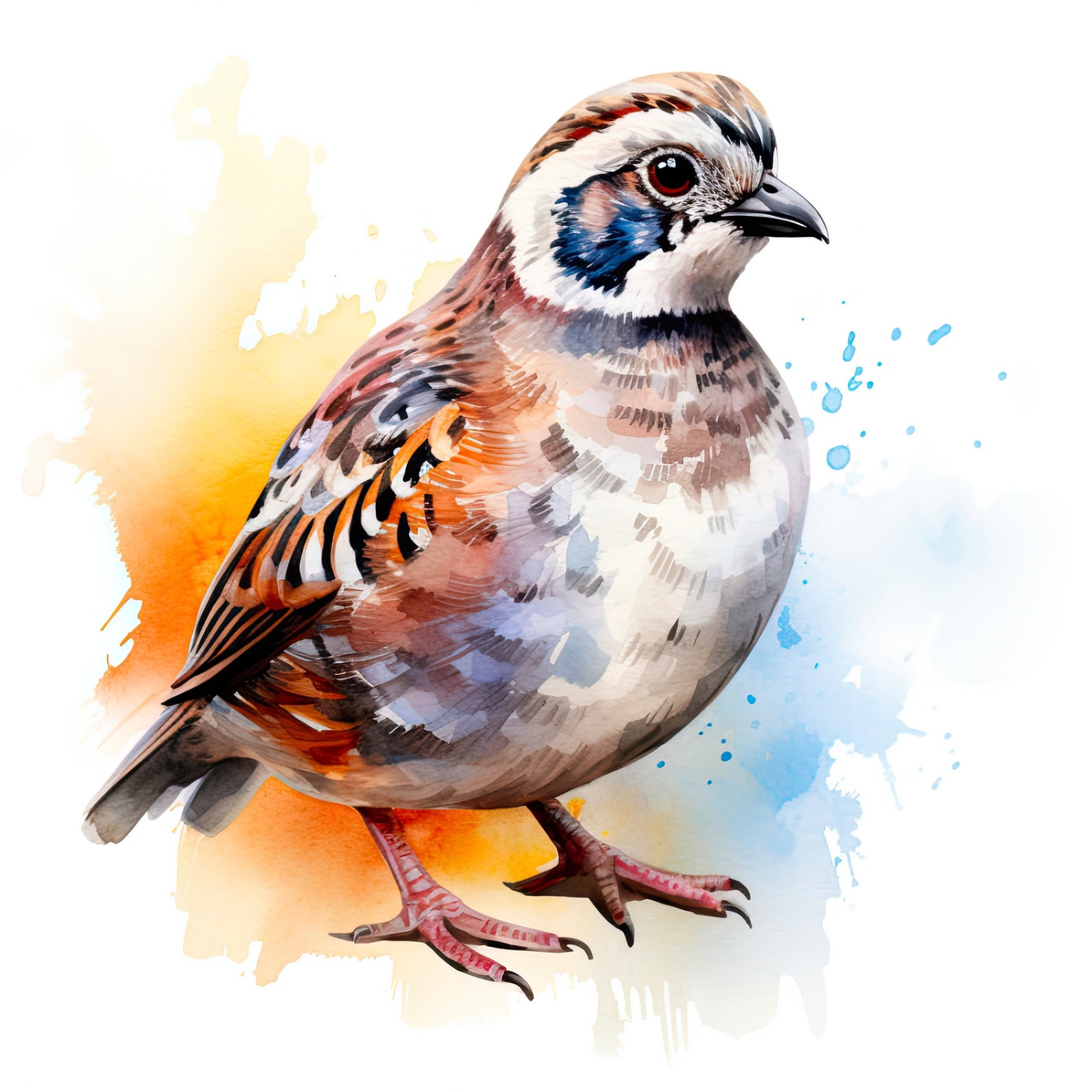 Quail Digital Rts Quail Clipart: Watercolor Quail Bird Art, Digital Download for ...