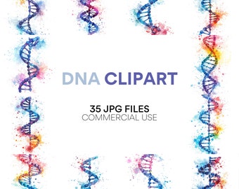 DNA Clipart Bundle: Genetics & Chromosomes Art, Christian Tree, Microscope Graphics, DNA Atoms, Test Flasks, Science Lab Clipart