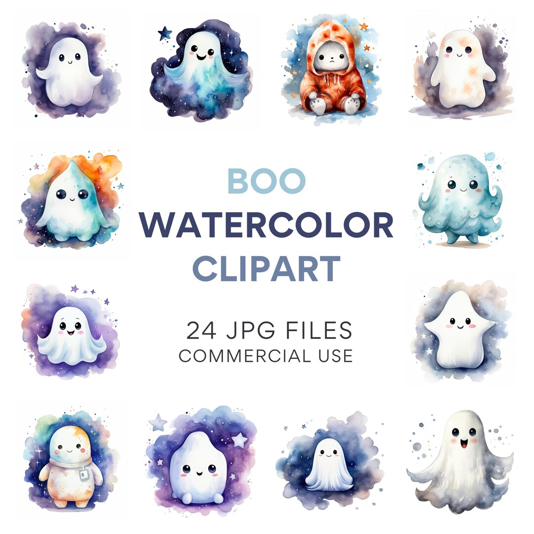 Boo Clipart Halloween Graphics Spooky Autumn Digital Download ...