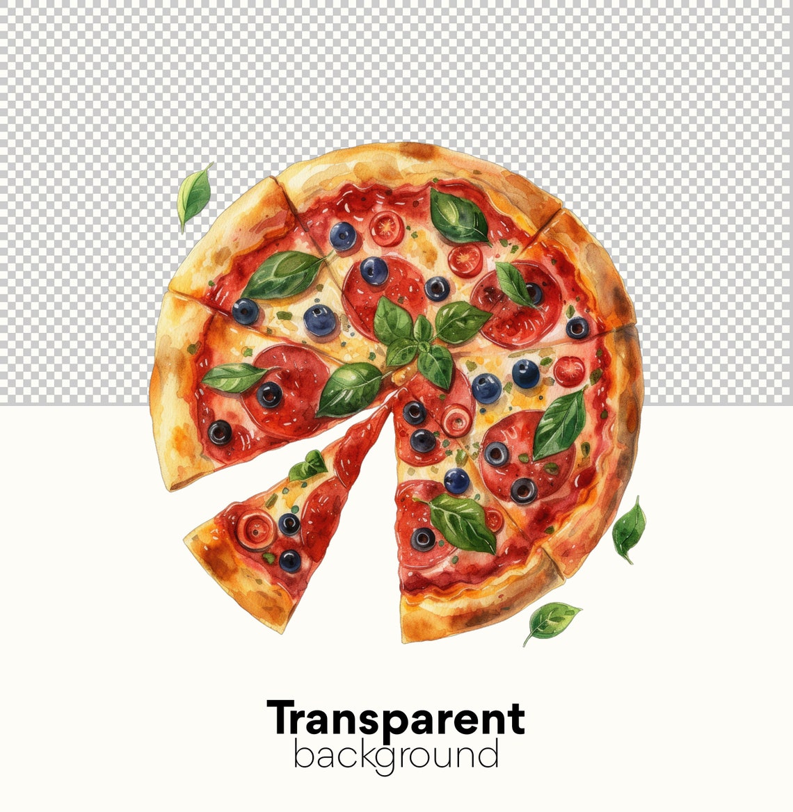 Pizza Clip Art Bundle - Watercolor Pizza, Food & Fast Food Clipart ...