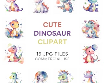 Schattige dinosaurus clipart bundel: schattige baby dinosaurussen, girly dinosaurus meisje partij sublimatie ontwerp, T-Rex clipart, verjaardag Dino JPG-bestanden