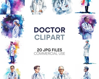 Doctor Clipart Bundle: Medical Clipart, Nurse, Hospital, Healthcare Graphics for Commercial Use, Planner Stickers, JPG. Pandemic Theme