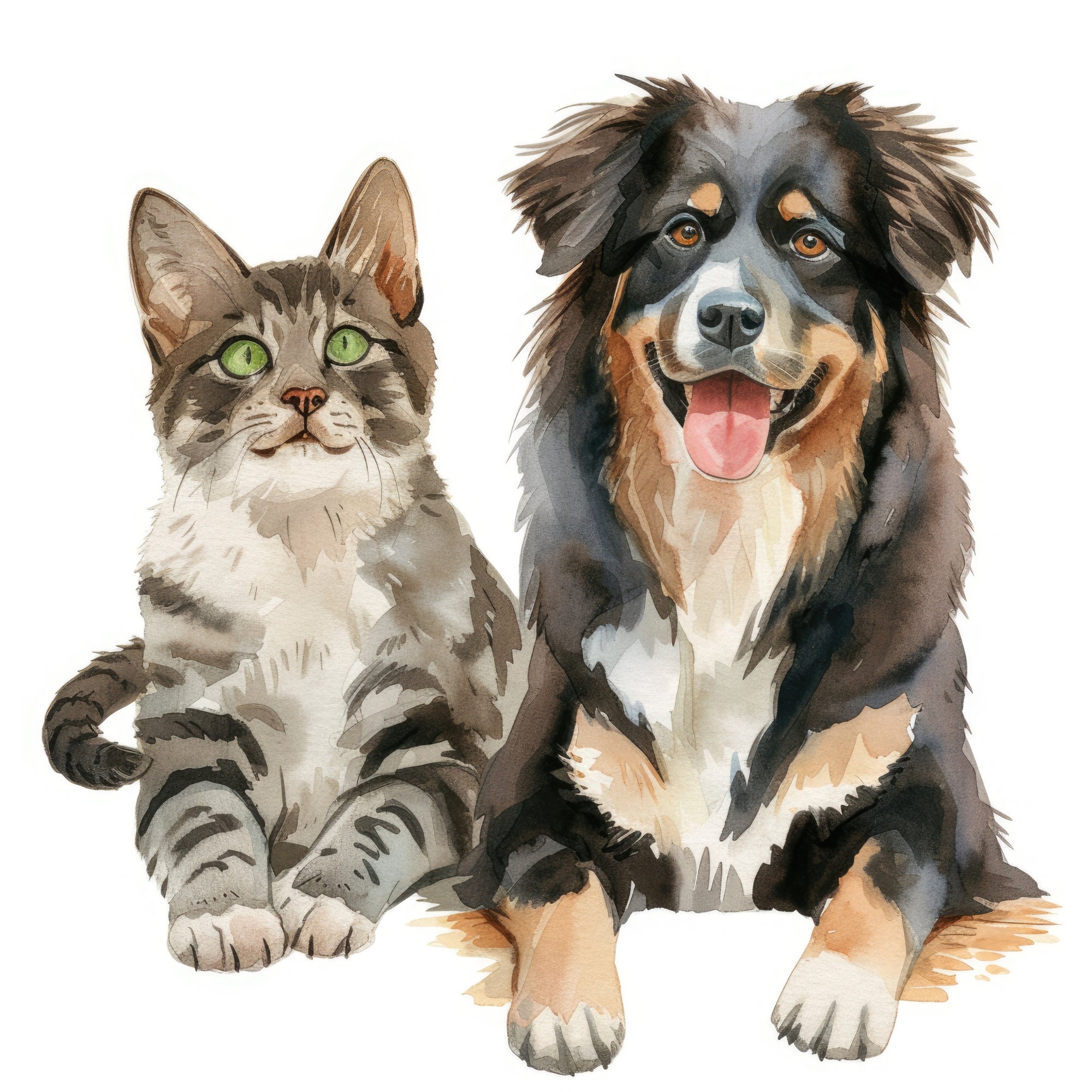 Dog and Cat Clipart Family Drawing - Best Friends, Dog Breeds, Cat ...