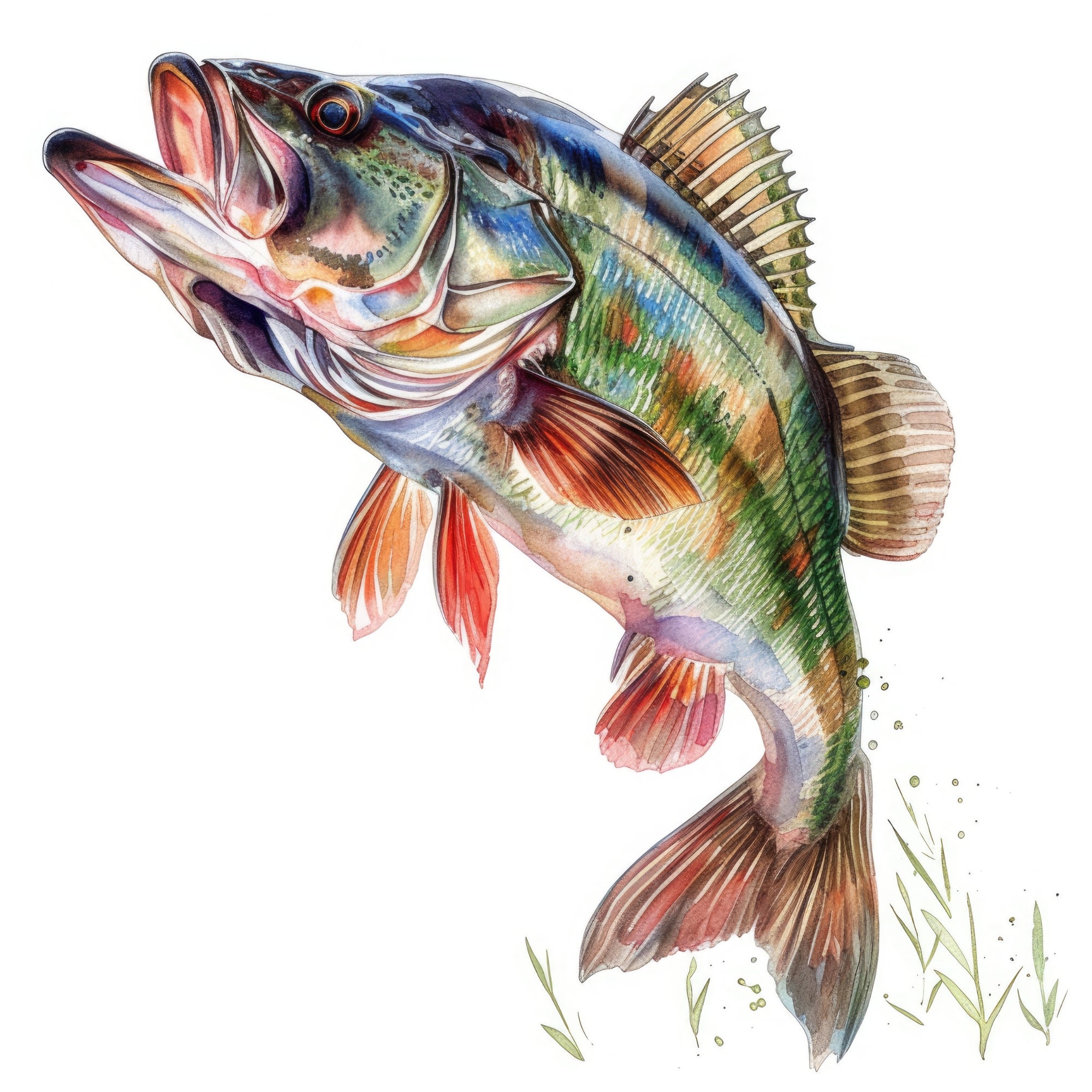 Bass Fishing Clipart Bundle, Ideal for Fishing Shirt Design, Perfect ...