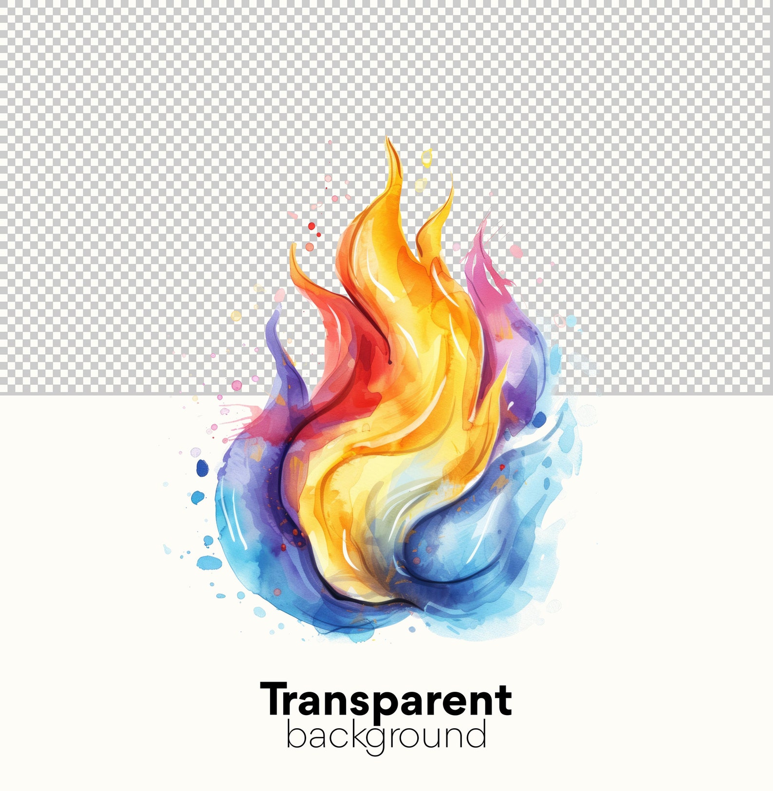 Flame Clipart Fire Overlays, PNG: Campfire Clip Art, Watercolor Fire ...
