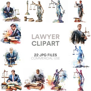 Anwalts-Clipart-Bundle: Anwalt, Richter, Justiz, Gericht & Recht | Legal Clipart für kommerzielle Nutzung | Beruf, Gesetzgebung, JPG-Format