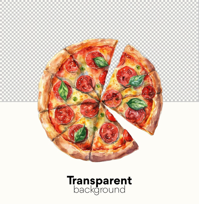 Pizza Clip Art Bundle - Watercolor Pizza, Food & Fast Food Clipart ...