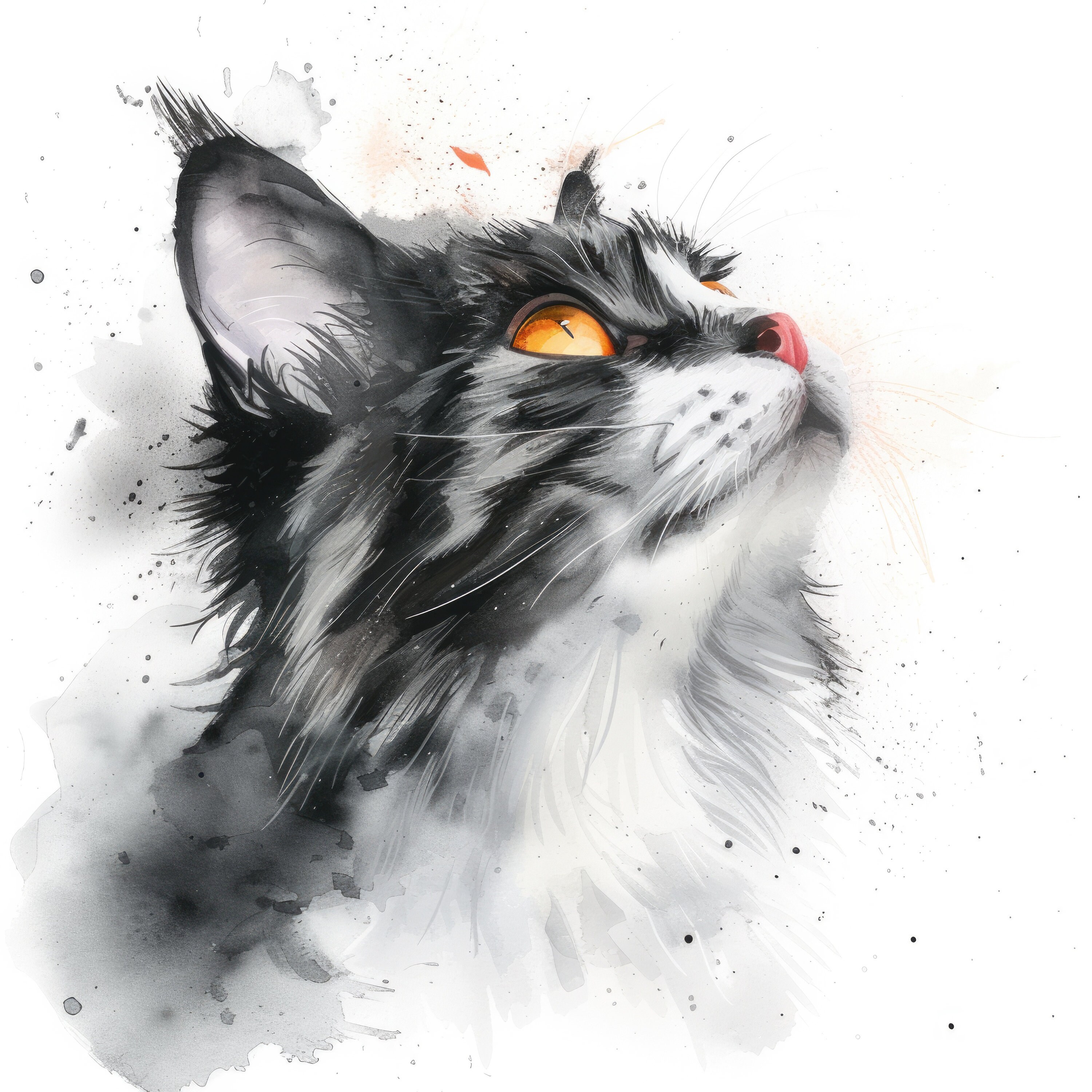 猫のクリップアート 白黒 | 26 の高品質 JPG - 水彩画、デジタル