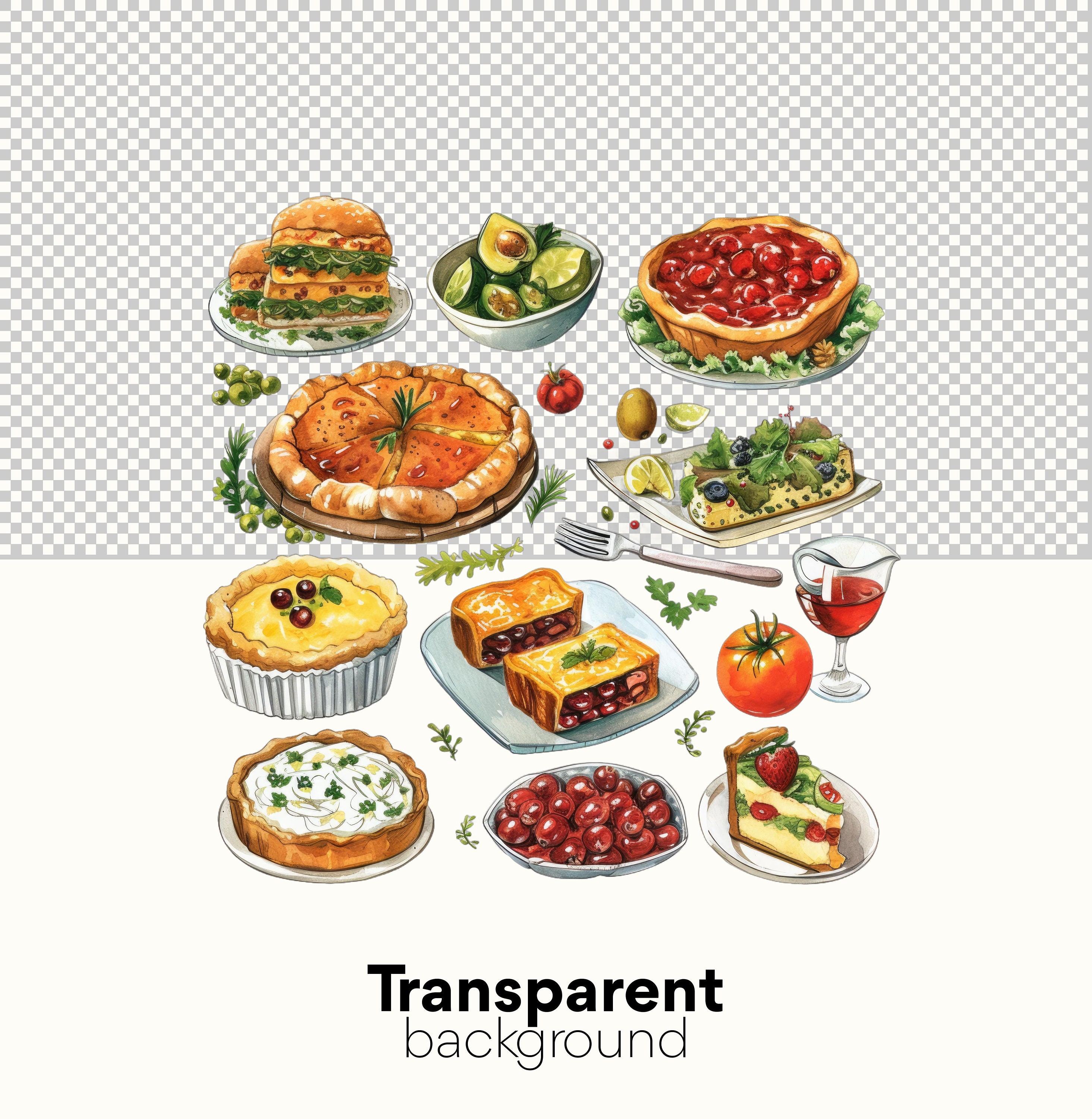 Potluck Clipart | 23 High-quality Pngs - Watercolor, Digital Planners ...