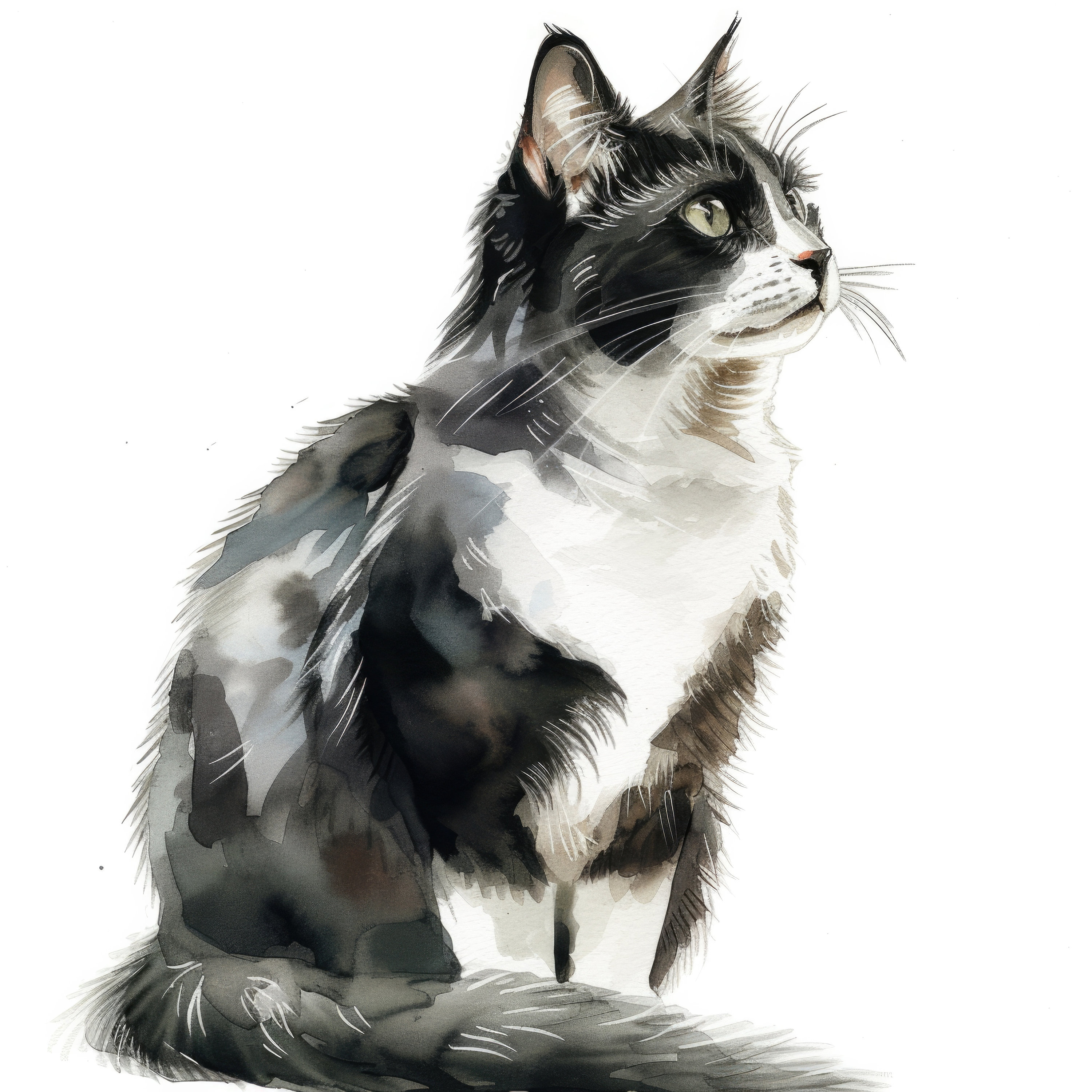 猫のクリップアート 白黒 | 26 の高品質 JPG - 水彩画、デジタル