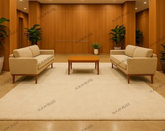 Alfombra beige de color crema, grande, neutra, para sala de estar o dormitorio, suave y lisa, moderna, de color sólido, con mechones hechos a mano.