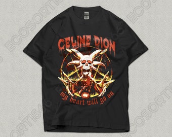 celine dion art T-shirt unisexe en coton épais