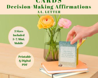 Decision-Making Affirmation Cards: Mental Health Support Printable (PDF Download)
