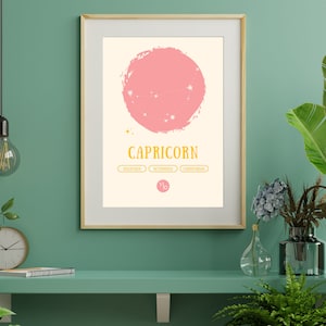 Capricorn Wall Art, Constellation Art, Gift For Capricorn, Capricorn Zodiac Print, Astrology Gifts, Zodiac Sign Art Print, Birthday Gifts