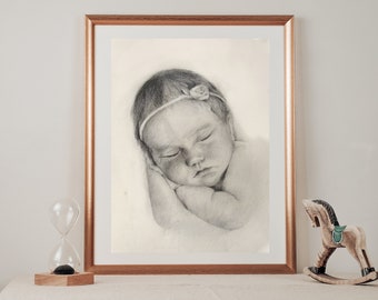Custom charcoal portrait, portrait from photo, personalized hand-drawn charcoal portrait, Charcoal portrait commission,perfect gift