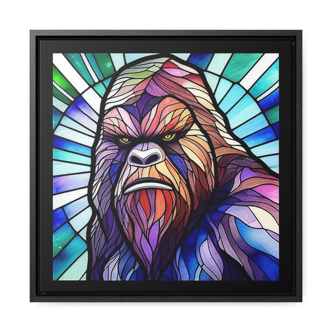 Bigfoot Sasquatch Portrait Stained Glass Style Gallery Canvas - Etsy