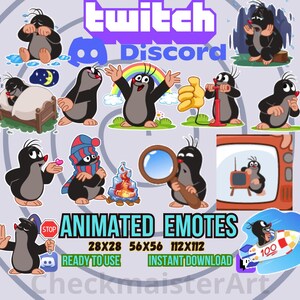 13 Animated Cute Mole Emotes Bundle, Twitch Emotes, Discord Emotes, Cozy Emote, Lmao Emotes, Funny Emotes, Streamer Emotes, Cartoon Emotes