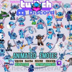 50 Animated Cute Alien Emotes Pack 2, Twitch Emotes, Discord Emotes, Cartoon Emotes, Extra Emotes, Funny Emote, Kawaii Blue Creature Emotes