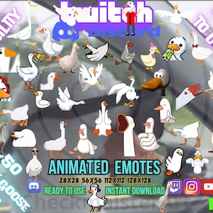 50 emoticonos animados de ganso codicioso: meme de Twitch, emoticono de Discord (descarga instantánea), paquete de pájaros divertidos