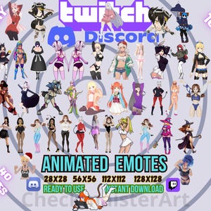 Animated Hot Girls Emotes Pack: Twitch, Discord, Vtuber (Digital Download)
