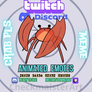 Animowana emotka Rave Crab: mem streamera z Twitcha/Discorda (do pobrania cyfrowego)