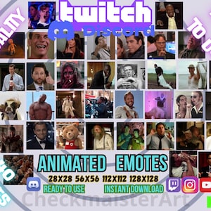 40 Animated Forever Classic Emotes | Twitch Discord Kick Emotes | Movie Emote | Streaming Platform Stickers | Celebs Memes | Funny Artists