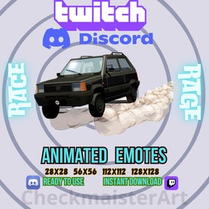 Animated Rage Race Emote, Twitch Emotes, Discord Emotes, Tank Emote, Funny Emote, Streamer Emote, Cool Emote, Rush Emote, Driving Car Emote