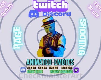 Animated Rage Shooting Emote, Twitch Emote, Discord Emote, Fire Emote, Lovely Emote, Funny Emote, Streamer Emote, Transparent Emote, Rampage