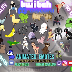 40 Animated Twerk Emotes: Twitch/Discord/YouTube Memes (Instant Download), Funny Dance Stickers