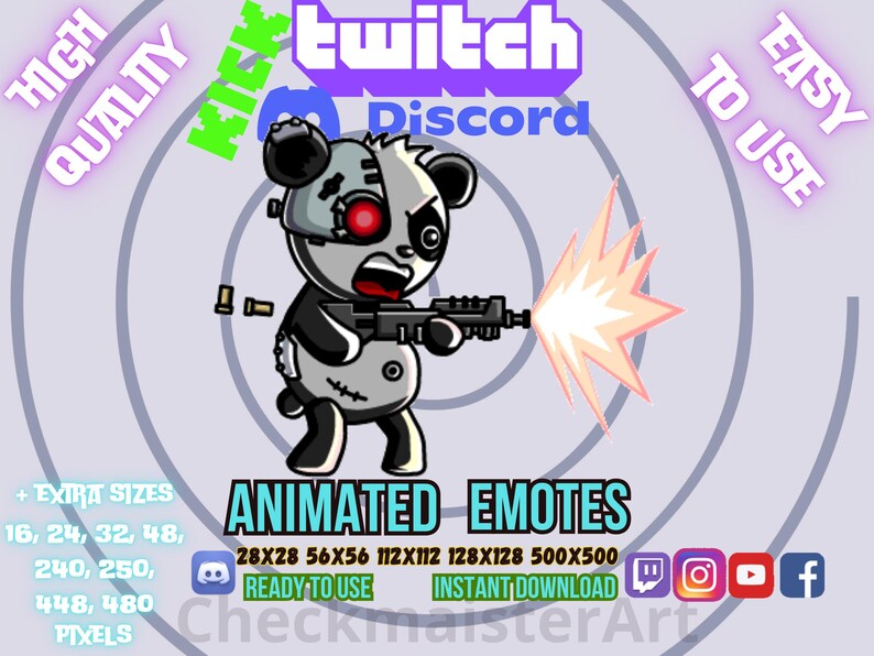 Animated Battle Panda Emote: Rage Meme for Twitch, Discord, Kick - Etsy
