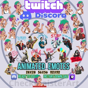 30 Emote Cyber Animate, Emote Twitch, Emote Discord, Emote Streamer e Gamer, Emote Reali, Emote Meme, Nuove Emote, Emote Punk