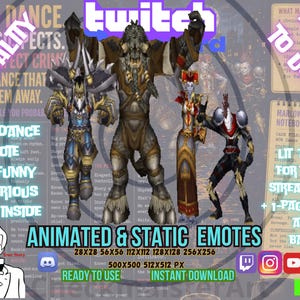 Animerad WOW-dans-emote, Twitch-emotes, Discord-memes, streamer-emojis, minibok (digital nedladdning)